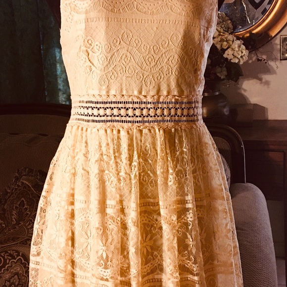 Gorgeous FOREVER 21 Creamy Yellow Lace Dress - Picture 8 of 10